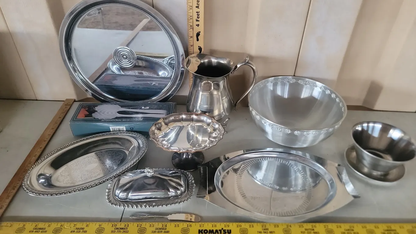 Assorted Serviceware-Pitcher, Butter Dish, Platter, Etc.