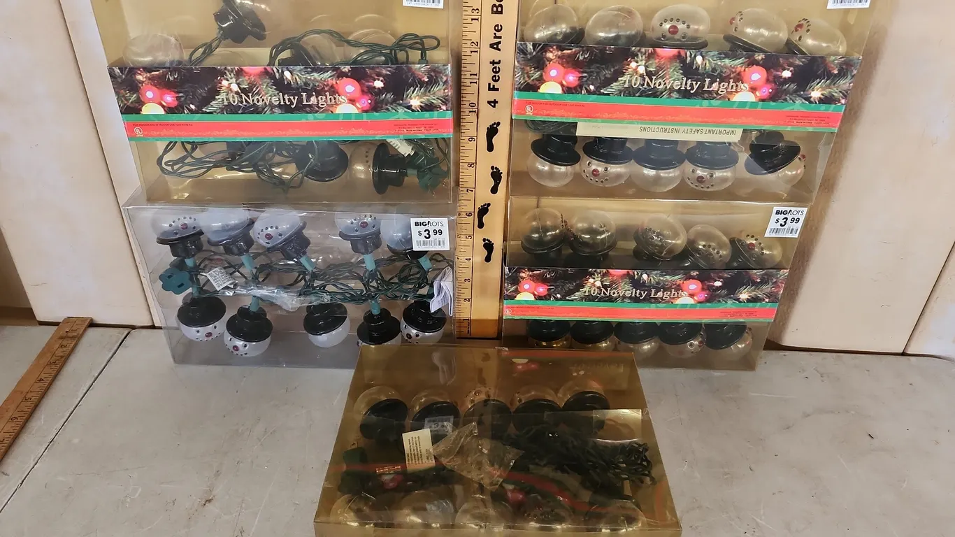 5 Pks Plastic Snowman Lights