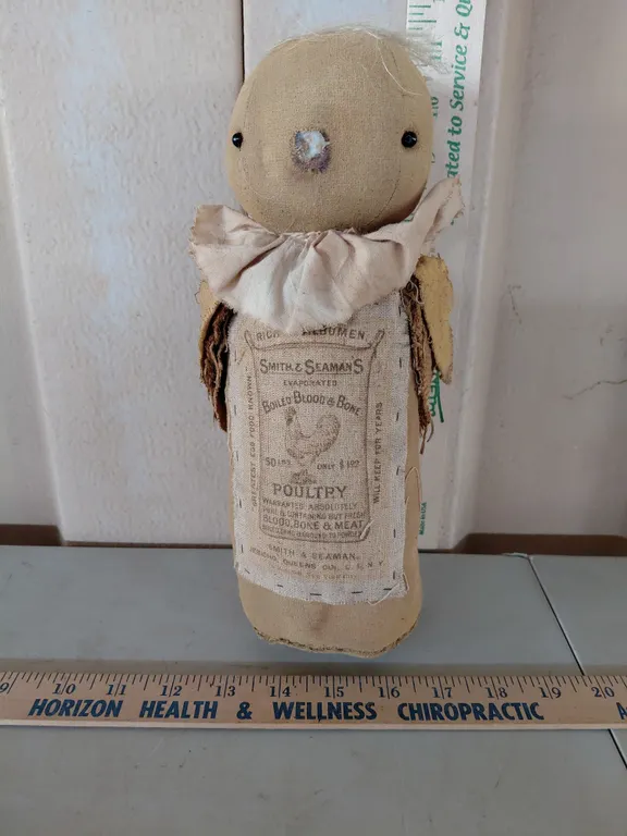 Signed 2017 Folk Art Plush Chick Art