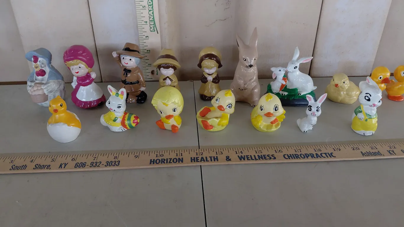 Vintage Hand Painted Ceramics-Chicks, Pilgrims, & Rabbits
