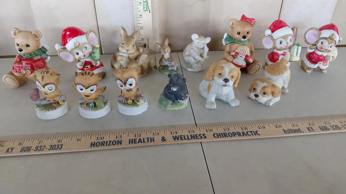 Vintage Homco Animal Figures-Mices, Bears, Owls, Dogs, & Rabbits