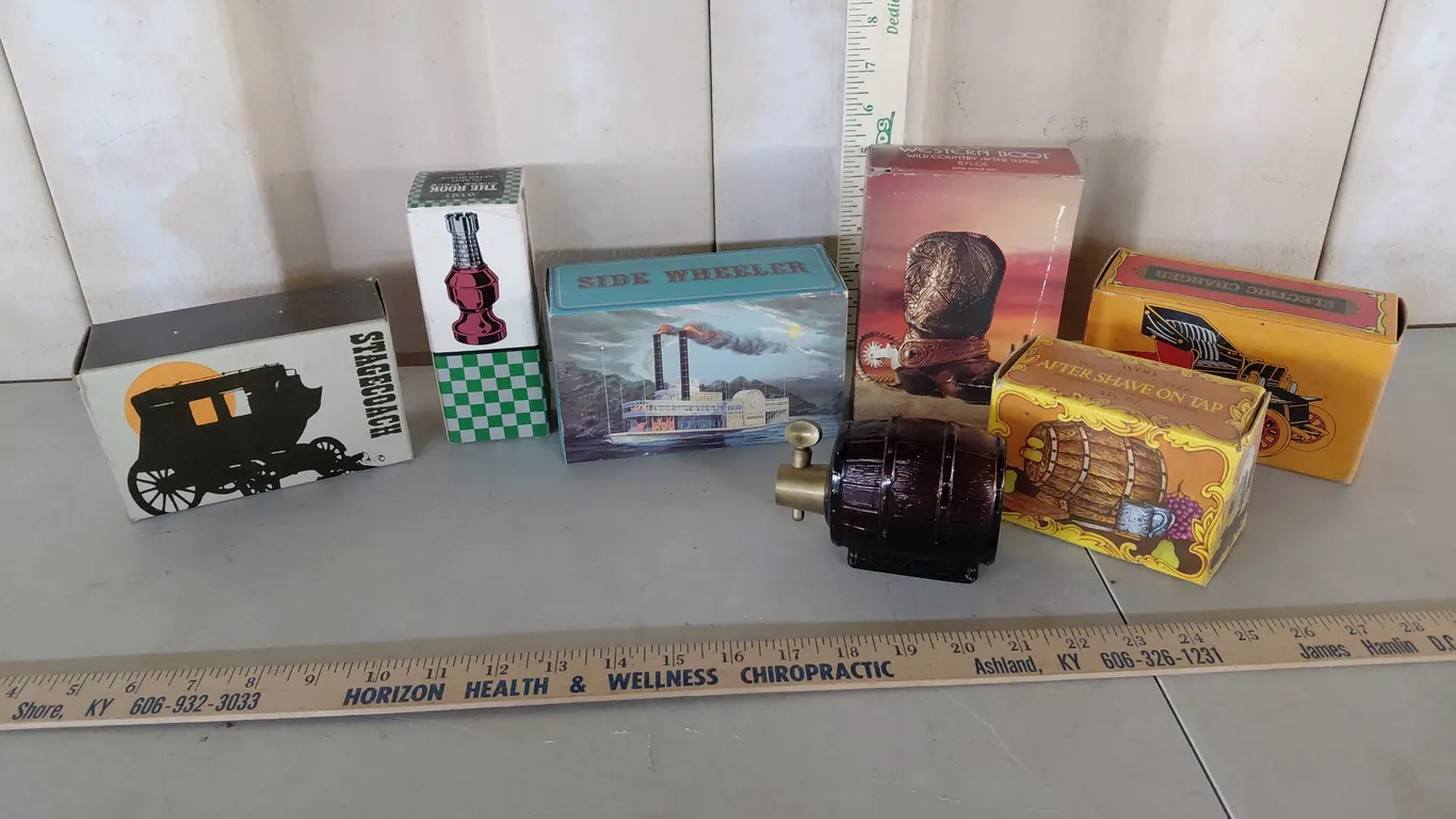 Assorted Vintage Avon Decanters In Boxes