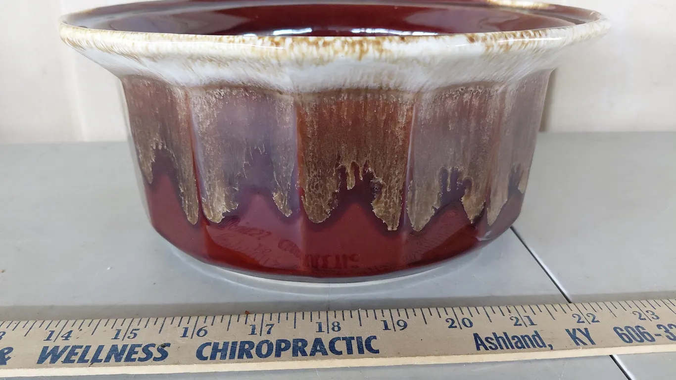 Vintage McCoy Ovenproof 7076 U.S.A. Brown Drip Casserole Dish 10.5"X4.5"