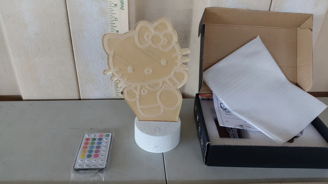 New Hello Kitty 3D Lamp Illusions Battery/Electric