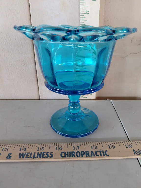 Vintage Imperial Glass Open Lace Edge Footed Candy Dish 6.25"X6.25"