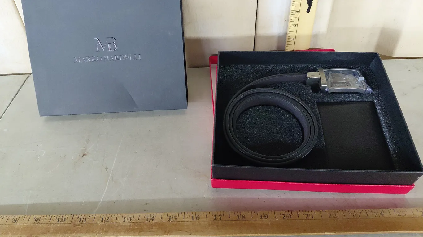 New Marko Bardelli Belt & Wallet Set (Belt Overall 48" Long)