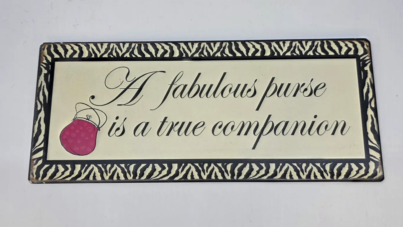 Small Metal Handbag Sign