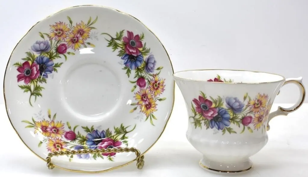 PARAGON "FLOWER FESTIVAL" TEA CUP & SAUCER
