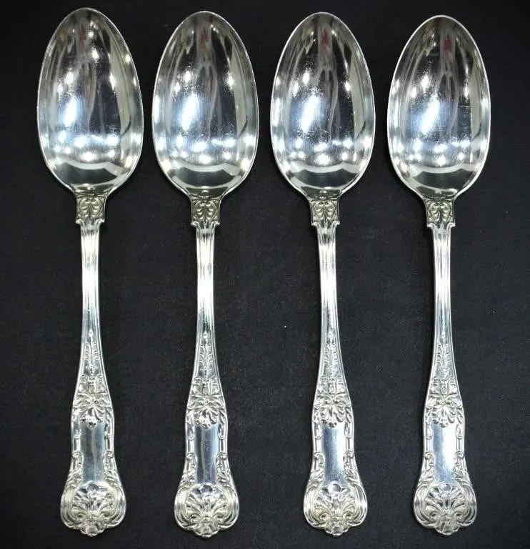 4 STERING RYRIE BROS (BIRKS) DINNER SPOON SET 316g