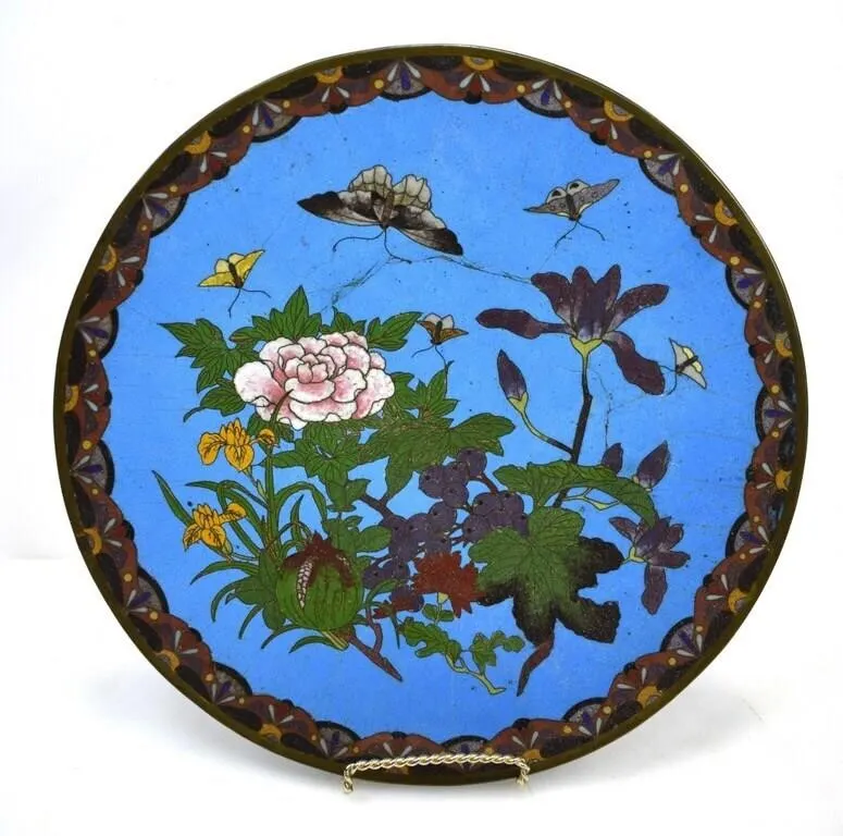 12" MEIJEI JAPANESE CLOISONNE CHARGER PLATE
