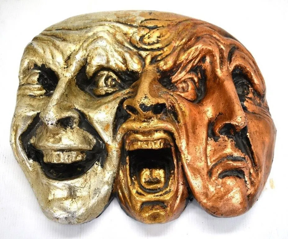 ITALIAN 3-FACED COMIC & TRAGEDY THEATRE MASK