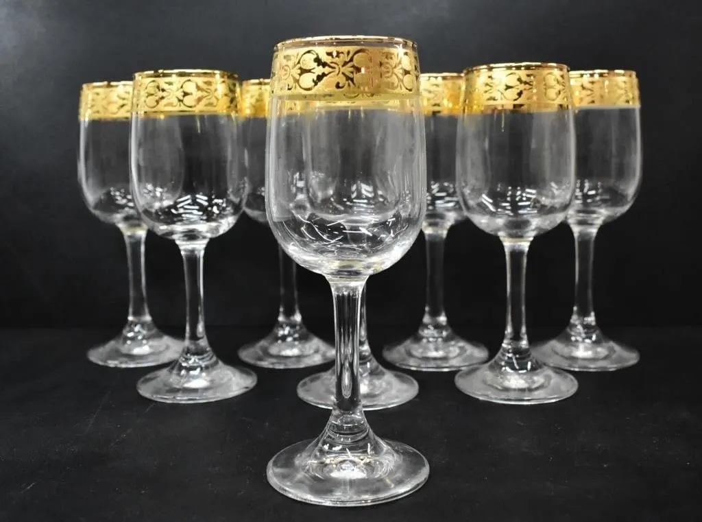 CUT GLASS GOLD-TONED GLASSES