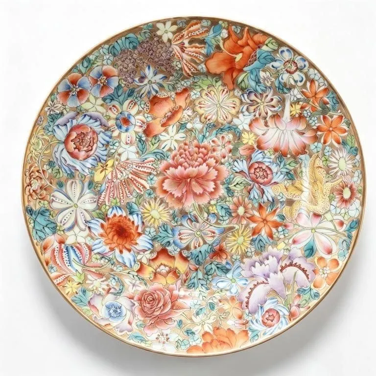 CHINESE FAMILLE ROSE "MILLEFLEUR" PLATE