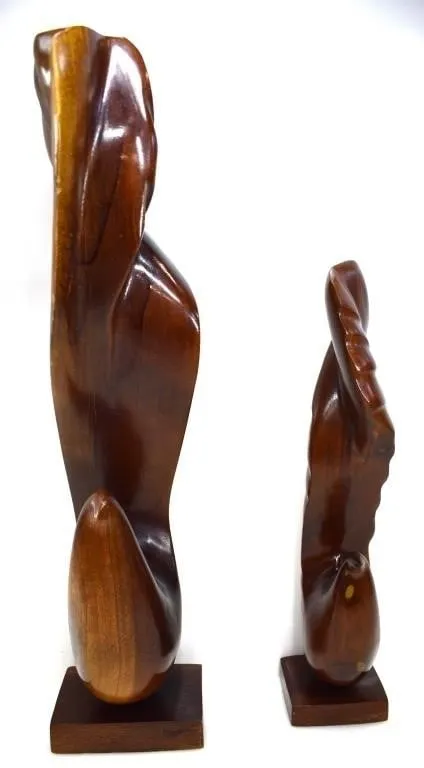 2 DANISH TEAK BIRD SCULPTURES c.1960s