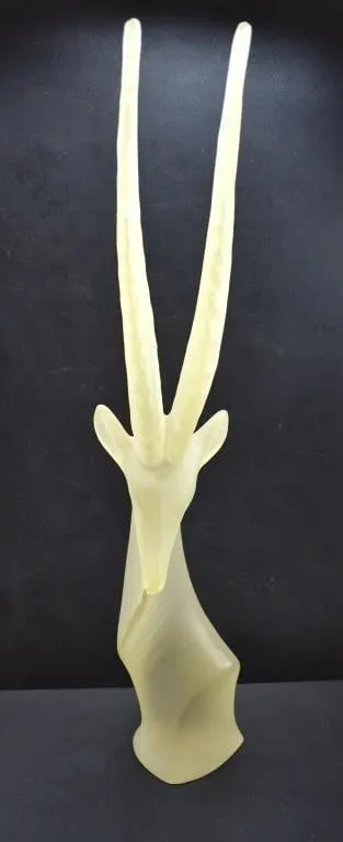 FROSTED RESIN LUCITE KUDU SCULPTURE