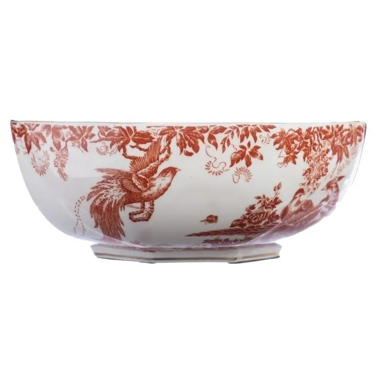 ROYAL CROWN DERBY "RED AVES" OCTAGONAL BOWL, 1973