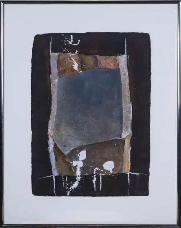 INGEBORG MOHR "QUEST #58" ABSTRACT COLLAGE, 1996