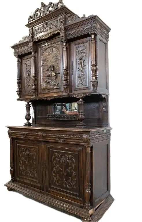 ANTIQUE FRENCH RENAISSANCE REVIVAL WALNUT BUFFET