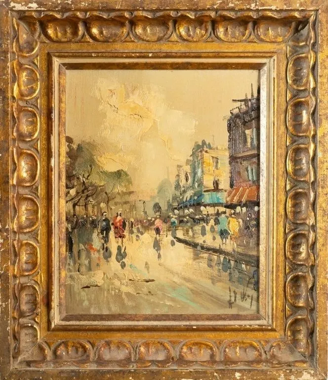 ANTONIO DEVITY 'PARIS STREET SCENE' OIL ON CANVAS