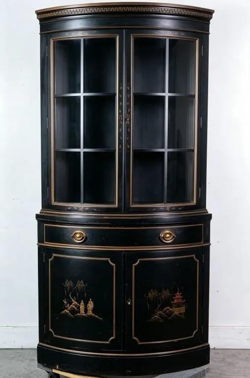 DREXEL HERITAGE CHINOISERIE CURIO CORNER CABINET