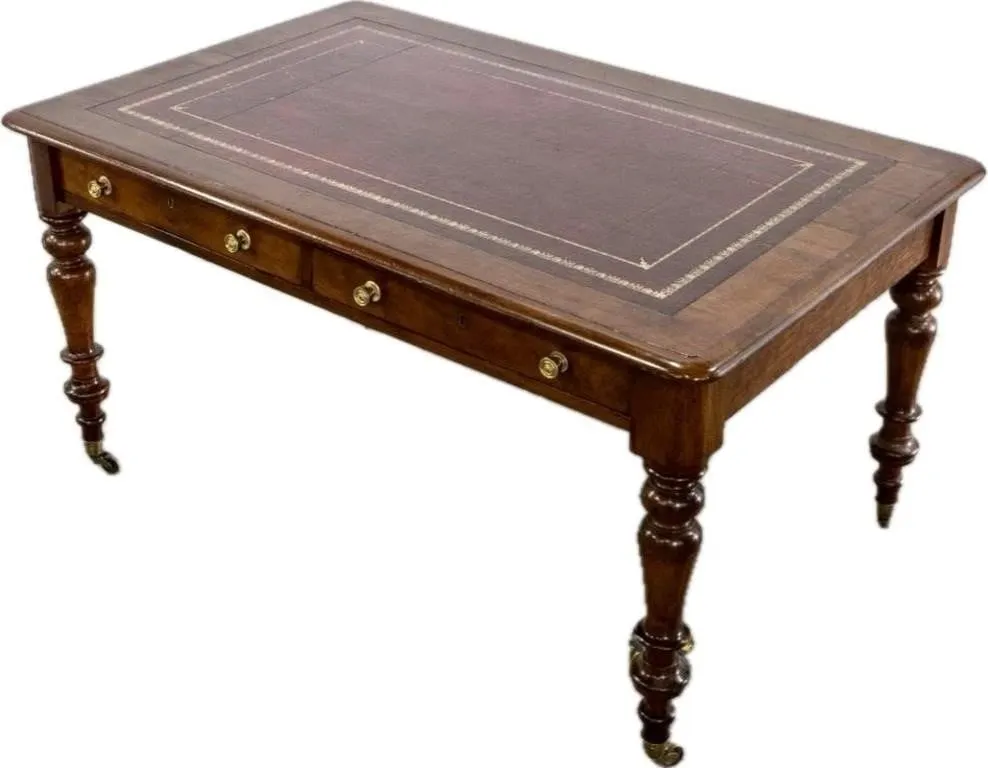 ANTIQUE REGENCY STYLE MAHOGANY PARTNERS DESK