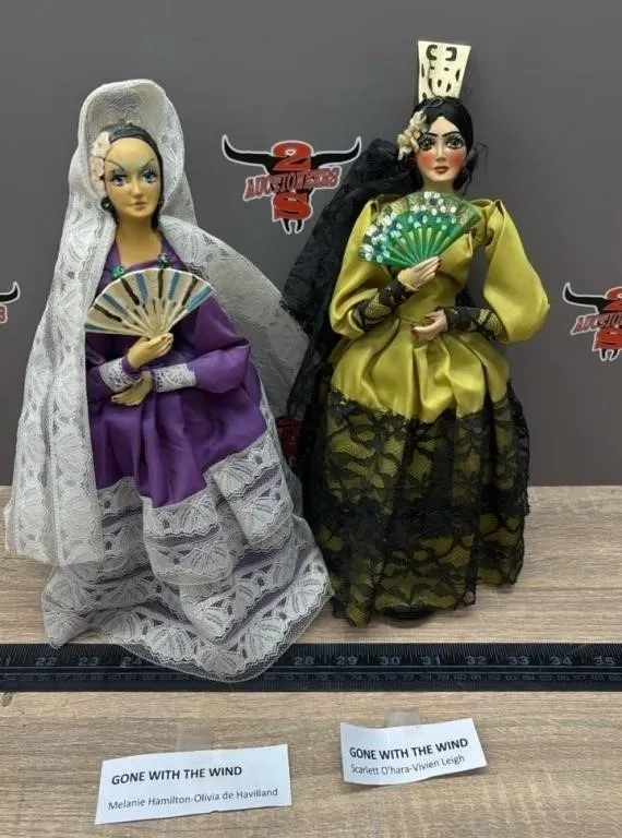 2 Gone with the Wind Dolls. Broken Piece Shown.