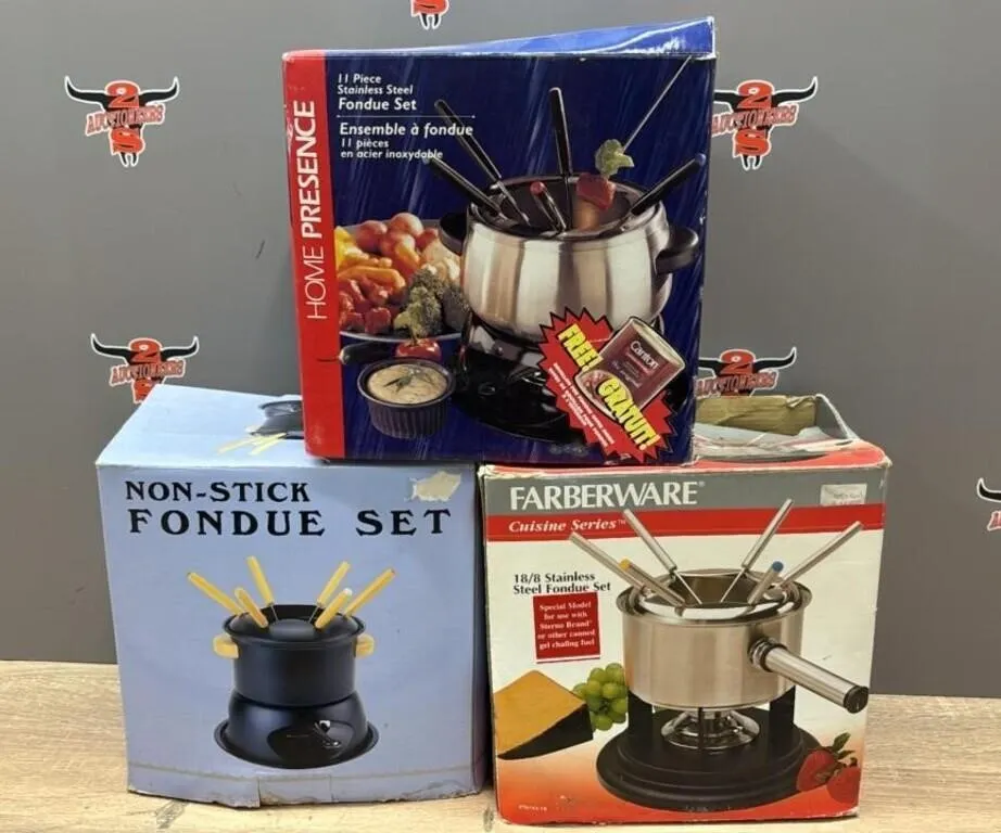 3 Asst. Fondue Pots. *NO SHIPPING