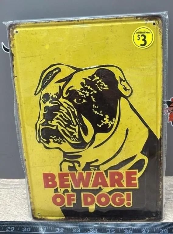 Beware of Dog 8�Wx12�H Tin Sign.