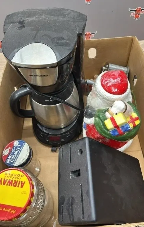Coffee Maker, Santa Cookie Jar, Knife Block, Etc.