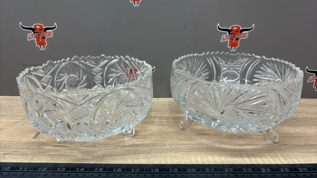 Two 8� Crystal Center Bowls. *NO SHIPPING