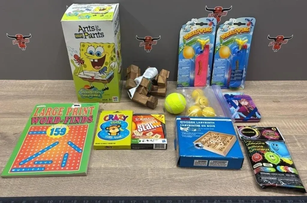 Kids Game Lot - Light Up Balloons, Scramble, Etc.