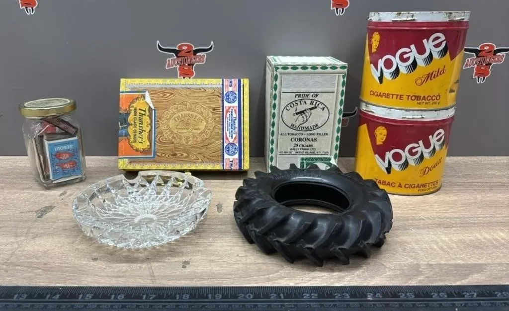 Smoke Show-Tabacco Tins, Boxes, Ashtrays, Etc.