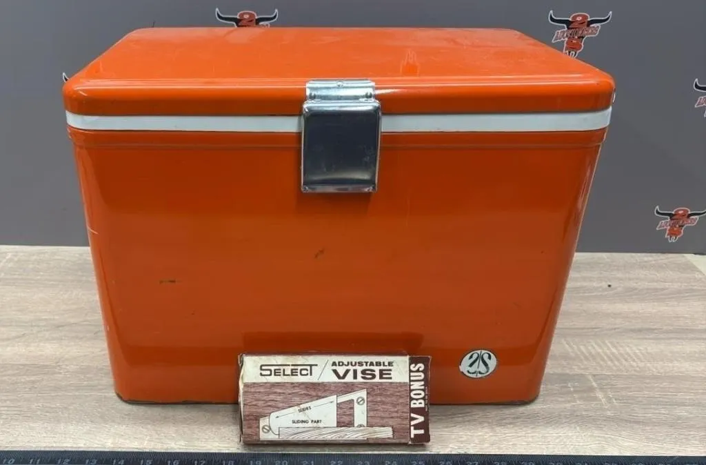 Orange Metal Cooler 18�Wx10�Dx13�H & Adjustable