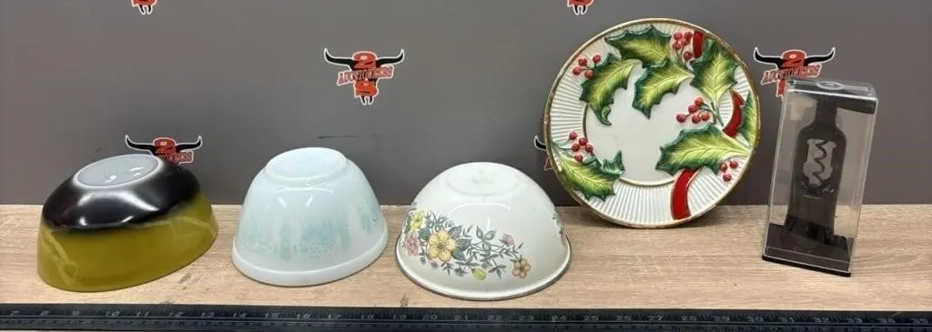 3 Asst. Bowls, Cork Screw, Etc. *NO SHIPPING