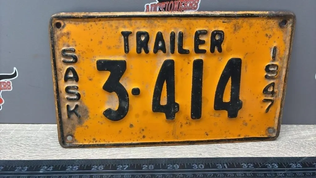 1947 Sask. Trailer License Plate.