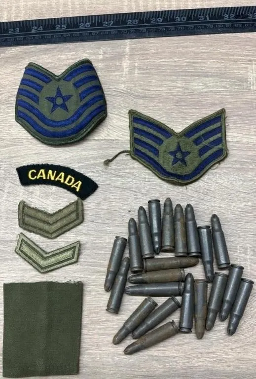 Military 21 Old Blanks for Machine Gun & Badges.