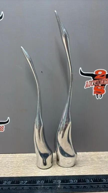 Metal 8�& 9� Metal Bird Sculptures.