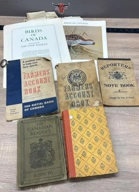Vintage Farmer Account Books, Bird Of Canada,