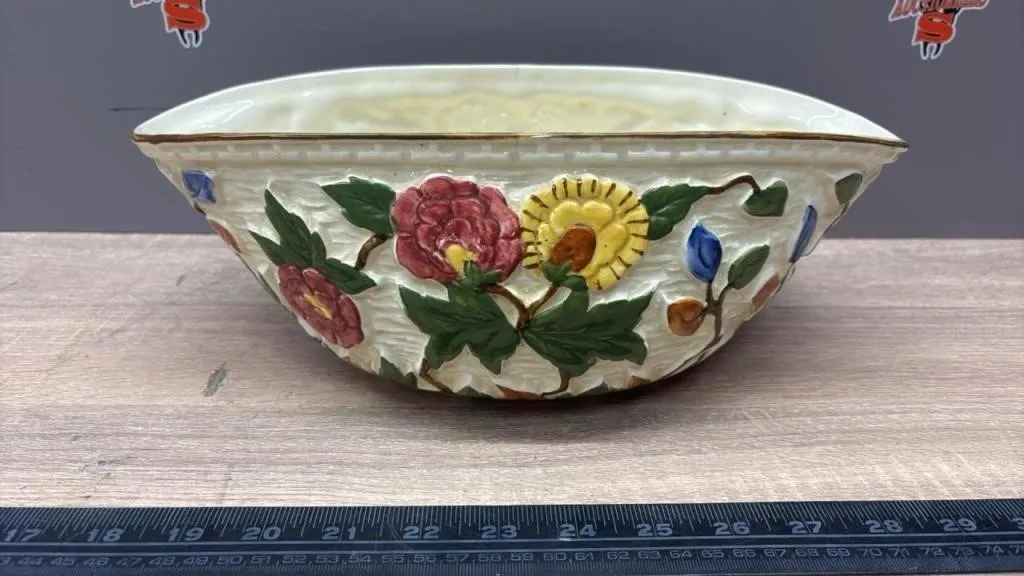 Indian Tree 13� Hand Painted Flower Pot.