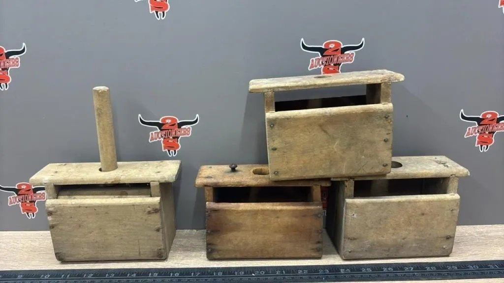4 Wood Butter Presses. Only 1 Stick.