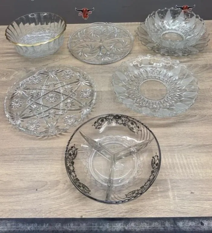 Glass Asst. Bowls & Serving Plates. *NO SHIPPING
