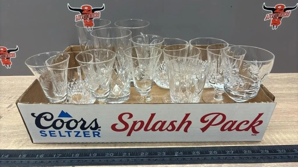 Tray Of Asst. Crystal Glassware. *NO SHIPPING