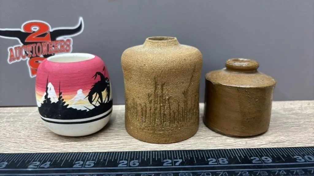 3 Tiny Flower Vases.