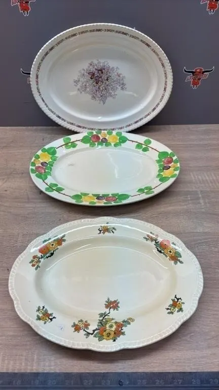 3 Floral Serving Plates. *NO SHIPPING