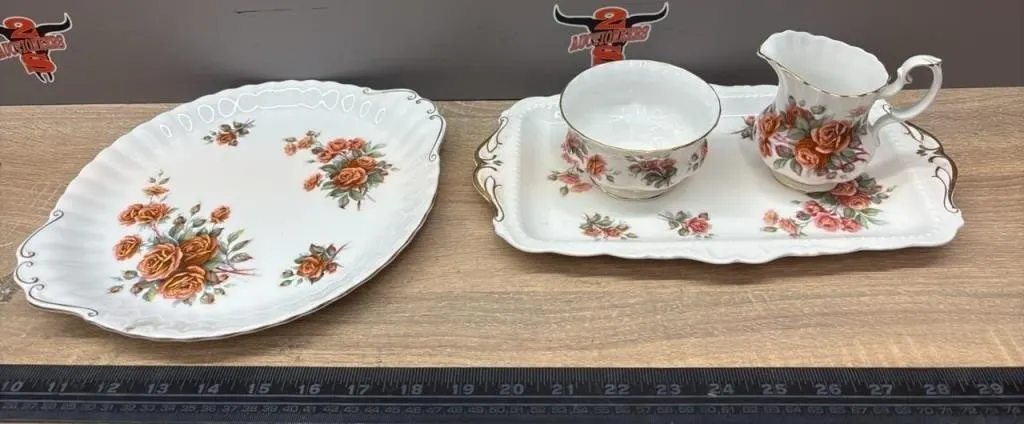 4PC Royal Albert Centennial Rose Dishware.