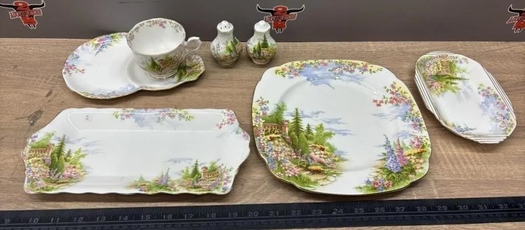 7Pc Royal Albert Kentish Rockery China.