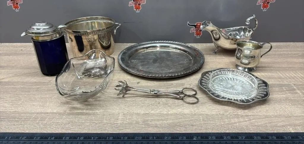 Asst. Silver Type Serving Dishes. Some Marked.