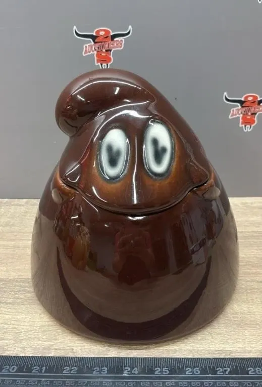 Ceramic Poop Emoji Cookie Jar, 9"H.