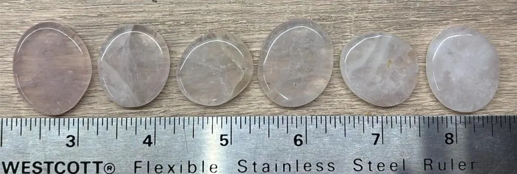 6 Rose Quartz Worry Stones.*SC