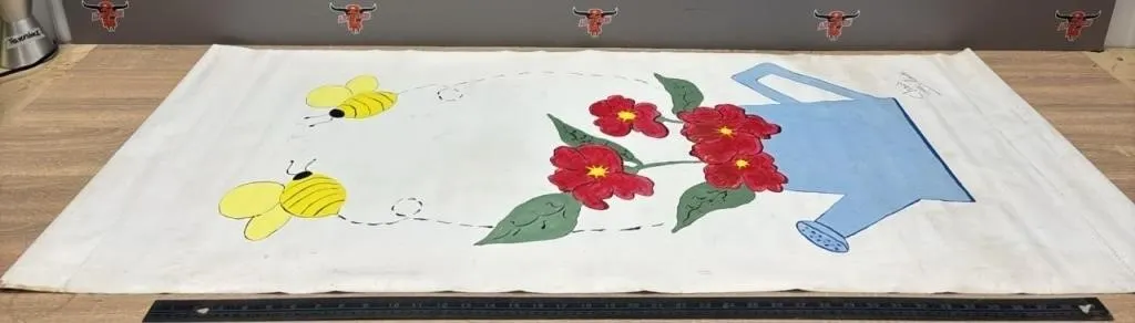 Hand Painted Garden Banner 24�Wx52�H.
